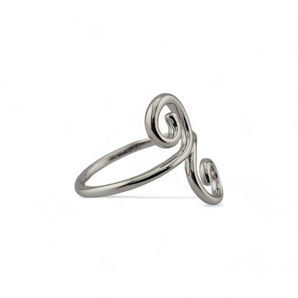 New Sterling Silver Double Swirl Ring - Picture 2 of 3
